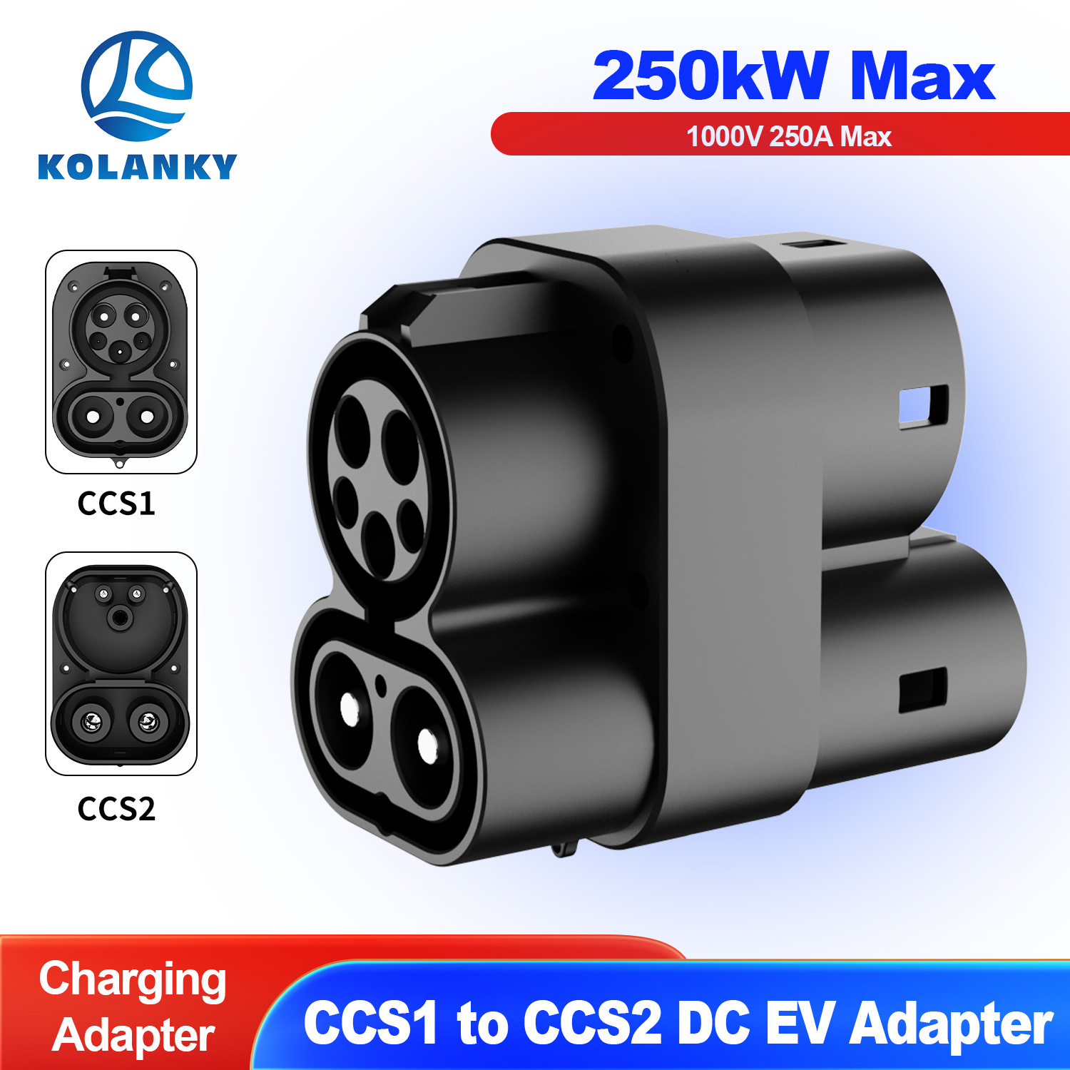 Ccs2 To Ccs1 Fast Charge Adapter 250Kw - Adattatore per connettori di ricarica auto
